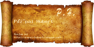 Pápai Hubert névjegykártya